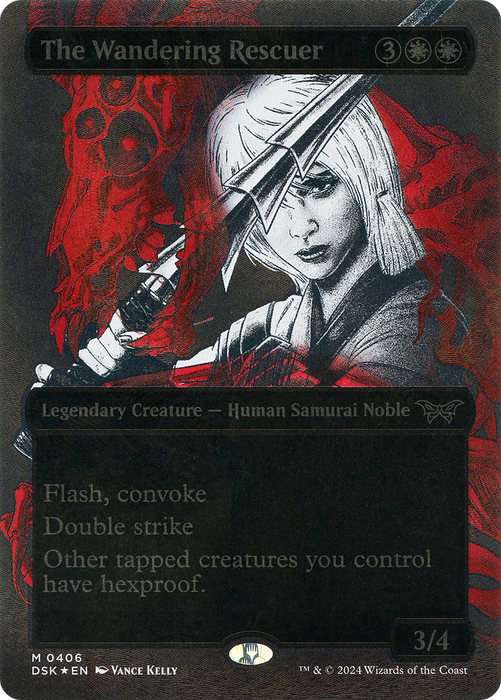 The Wandering Rescuer (DSK-406) - Duskmourn: House of Horror: (Showcase) (Borderless) Foil - for just $10.70! 