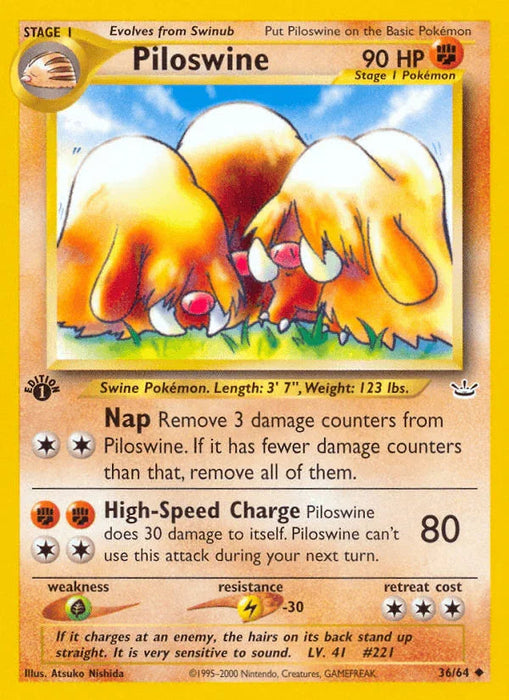 Piloswine (36/64) [Neo Revelation 1st Edition] - for just $0.60! 