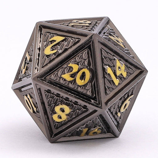 Solid Metal Behemoth Dice set - Gunmetal with Gold - for just $39.99! 
