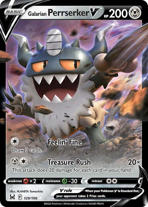 Galarian Perrserker V (129/196) [Sword & Shield: Lost Origin] - for just $0.30! 