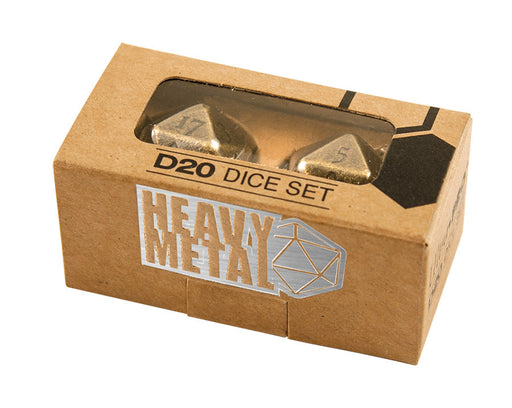 Ultra PRO: Heavy Metal Dice - D20 (2-Dice Set / Antique Bronze) - for just $0! 
