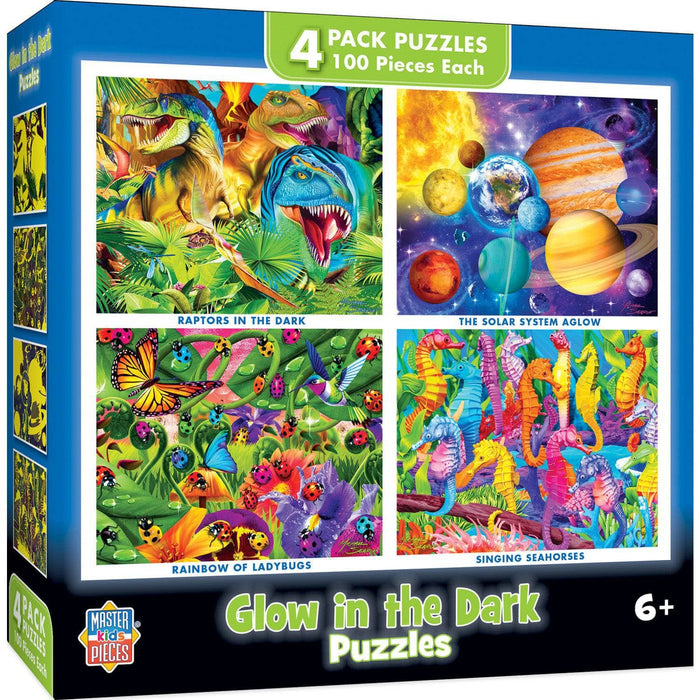 Glow in the Dark 100 Piece Jigsaw Puzzles - 4-Pack V2 - for just $14.99! 
