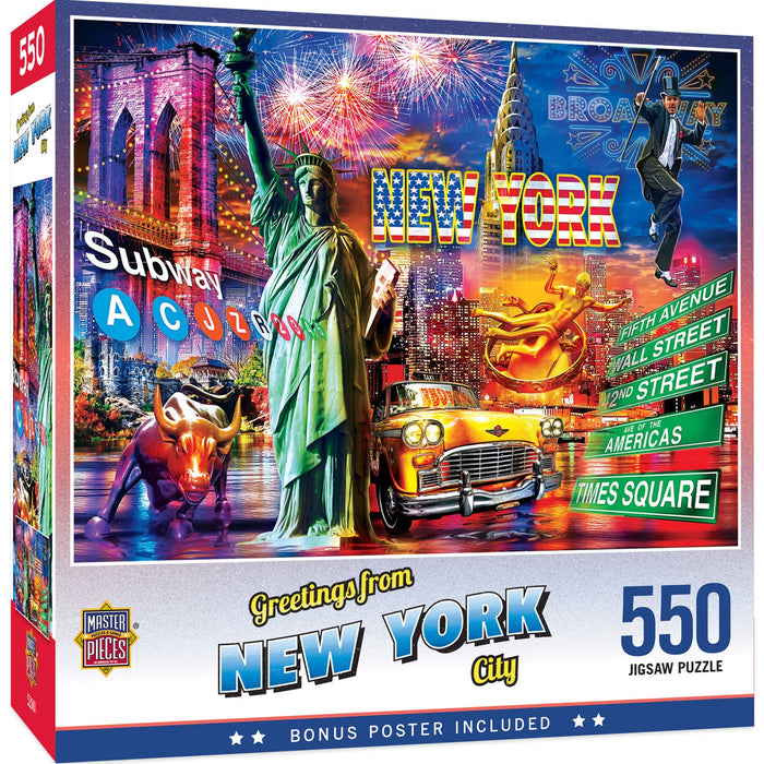 Greetings From New York City - 550 Piece Jigsaw Puzzle - Just $14.99! Shop now at Retro Gaming of Denver