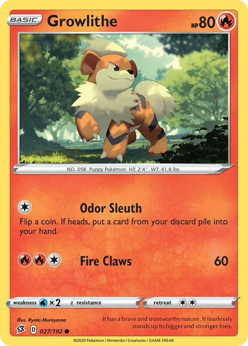 Growlithe (027/192) [Sword & Shield: Rebel Clash] - for just $0.10! 