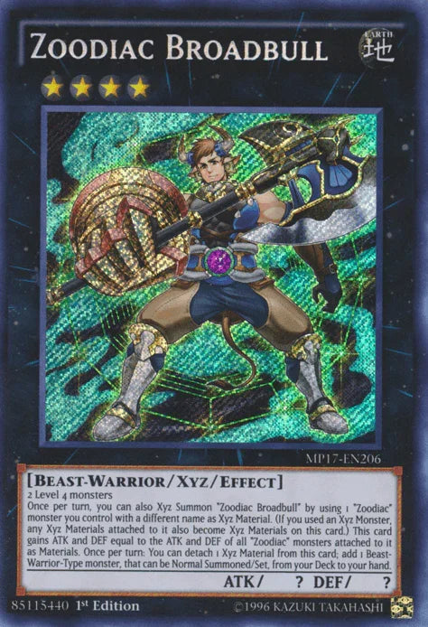Zoodiac Broadbull [MP17-EN206] Secret Rare - for just $0.35! 