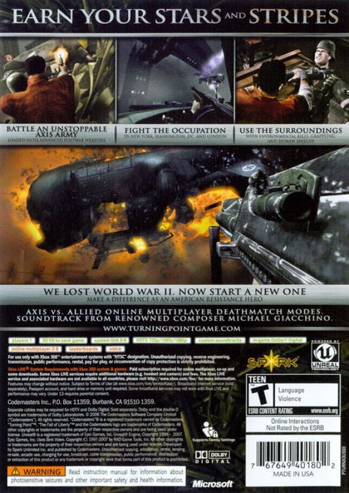 Turning Point Fall of Liberty – Xbox 360 (X360) - for just $10.99! 