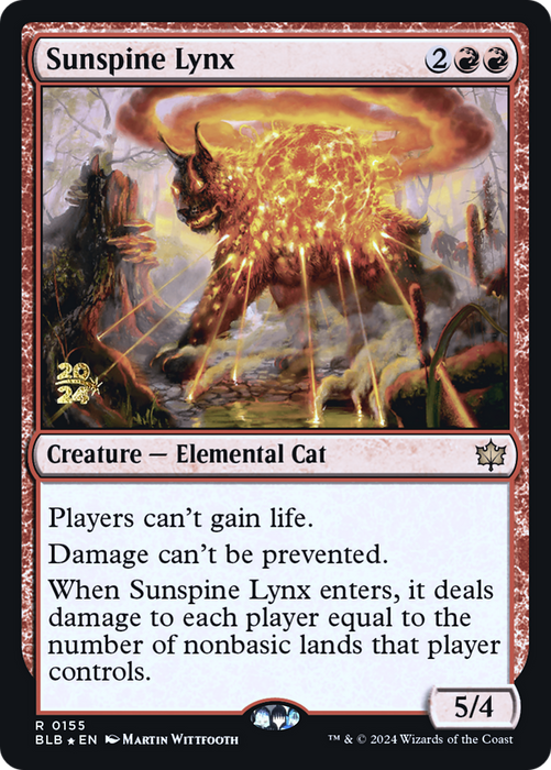 Sunspine Lynx (PRE-155) - Bloomburrow Promos Foil - for just $1.38! 