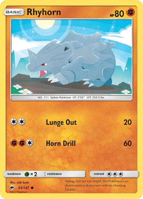 Rhyhorn (65/147) [Sun & Moon: Burning Shadows] - for just $0.10! 