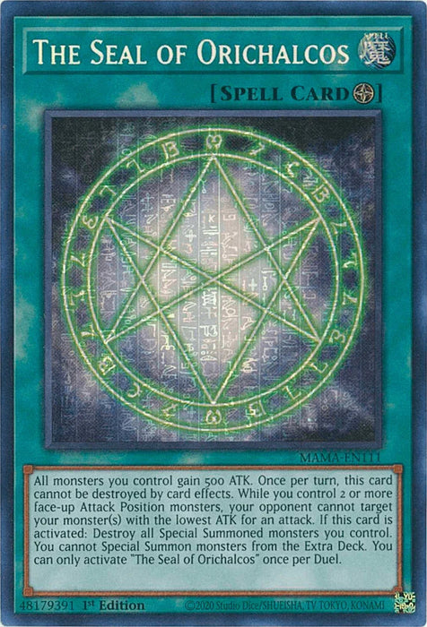 The Seal of Orichalcos [MAMA-EN111] Ultra Pharaoh's Rare - for just $44.70! 