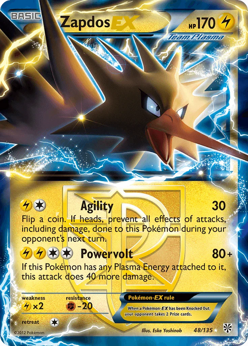 Zapdos EX (48/135) [Black & White: Plasma Storm] - for just $4.45! 