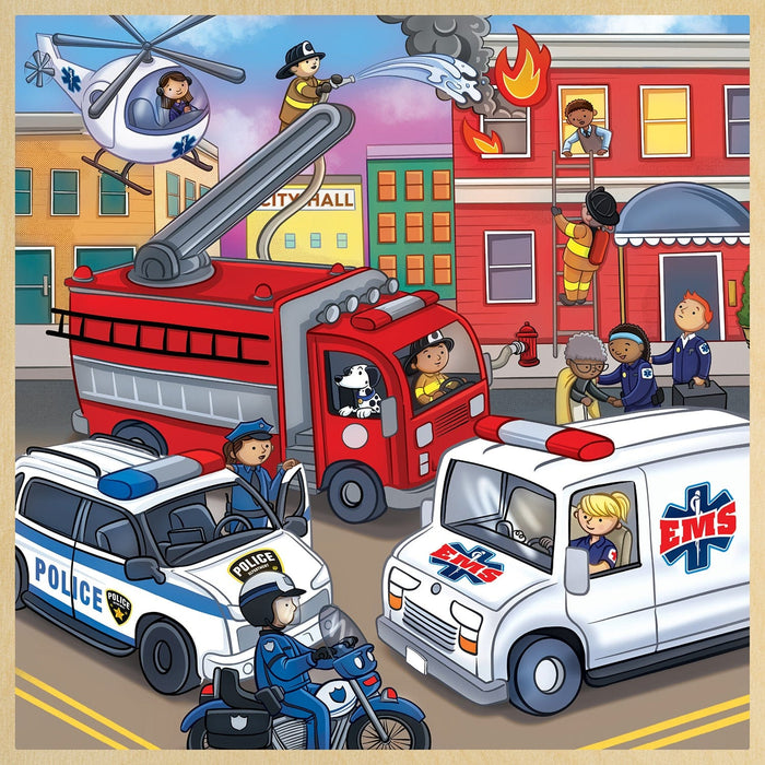 Wood Fun Facts - Emergency Vehicles 48 Piece Wood Jigsaw Puzzle - for just $14.99! 