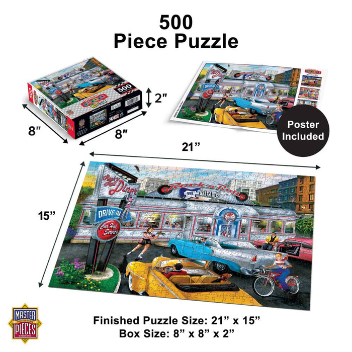 Drive-Ins, Diners & Dives - Rock & Rolla Diner 500 Piece Jigsaw Puzzle - for just $14.99! 