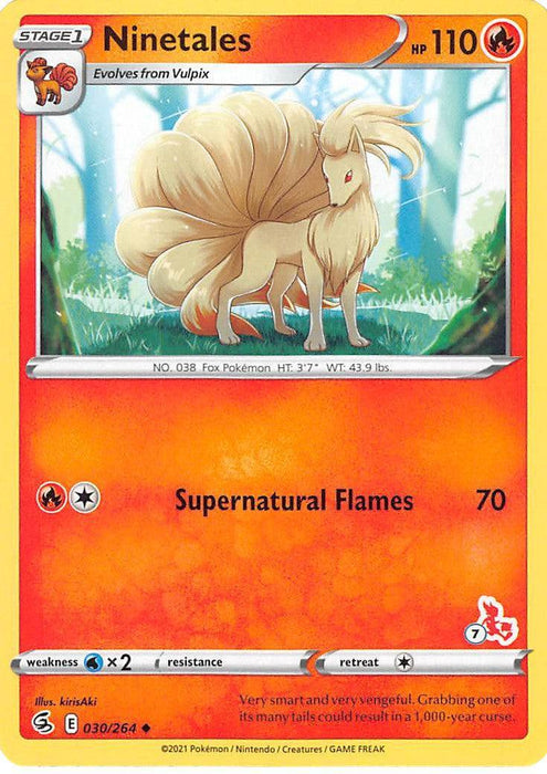 Ninetales (30/264) (Cinderace Stamp #7) [Battle Academy 2022] - for just $0.10! 