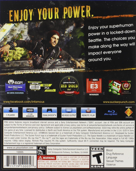 Infamous: Second Son – PlayStation 4 (PS4) - for just $0! 