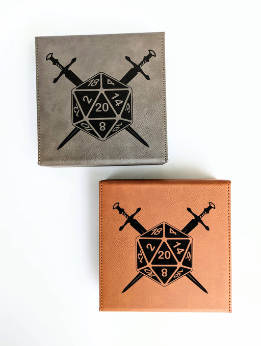 D20 Swords - Vegan Leather Dice Box - for just $34.99! 