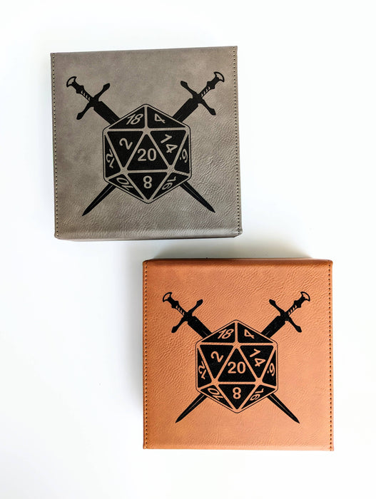 D20 Swords - Vegan Leather Dice Box - for just $34.99! 