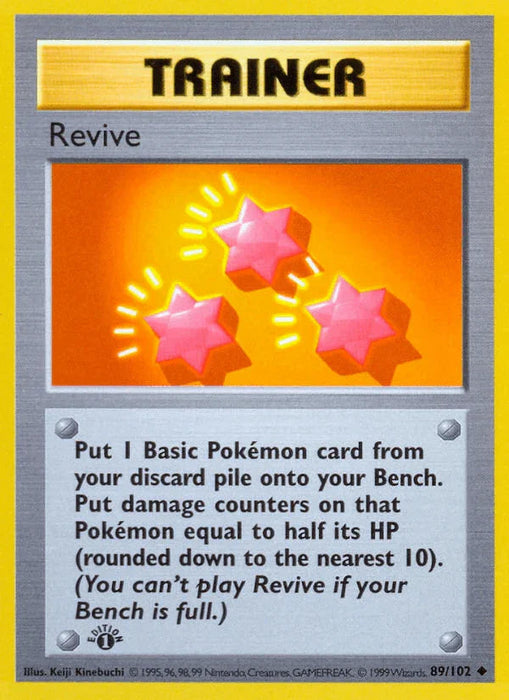 Revive (89/102) (Shadowless) [Base Set 1st Edition] - for just $6.40! 