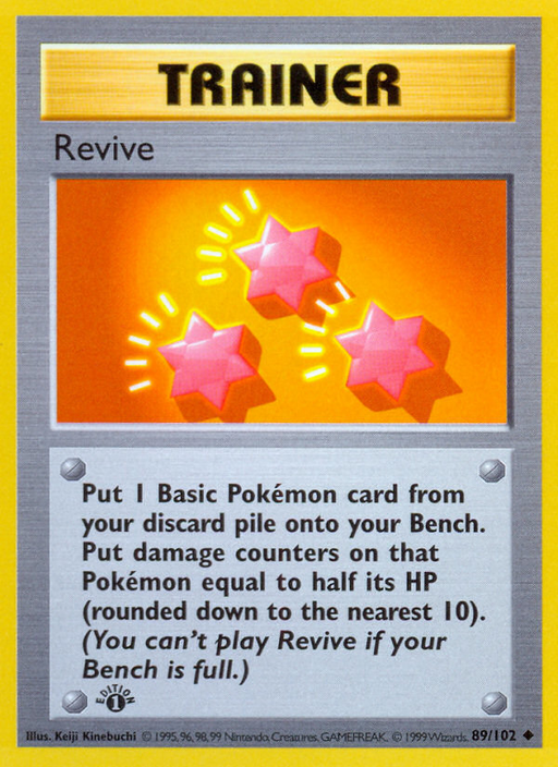 Revive (89/102) (Shadowless) [Base Set 1st Edition] - Just $5.60! Shop now at Retro Gaming of Denver