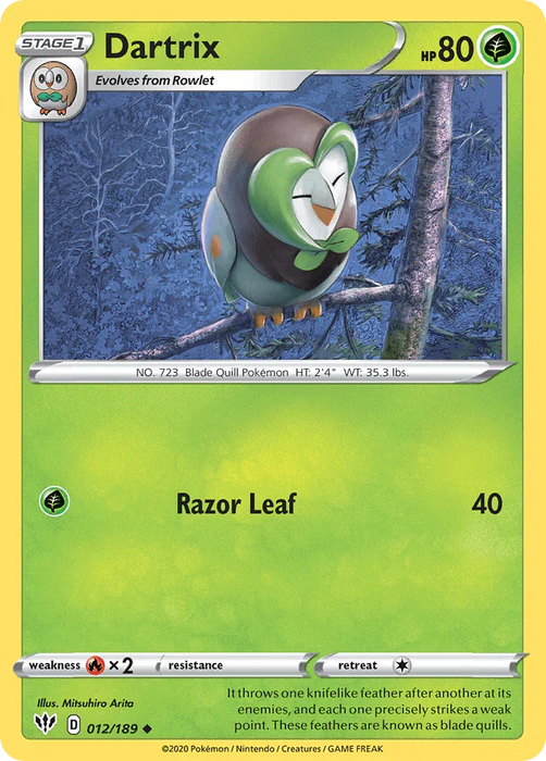 Dartrix (012/189) [Sword & Shield: Darkness Ablaze] - for just $0.10! 
