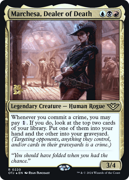 Marchesa, Dealer of Death (PRE-220) - Outlaws of Thunder Junction Promos Foil - for just $0.18! 