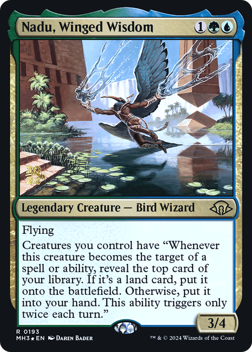 Nadu, Winged Wisdom (PRE-193) - Modern Horizons 3 Promos Foil - for just $0.78! 