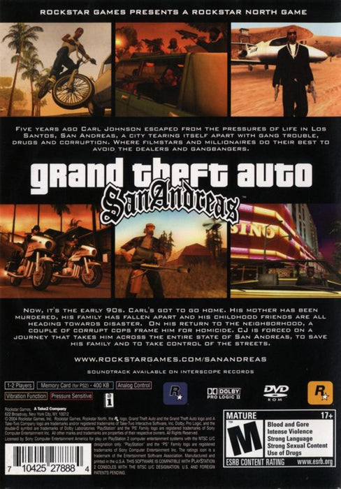 Grand Theft Auto: San Andreas [Greatest Hits] – PlayStation 2 (PS2) - for just $0! 