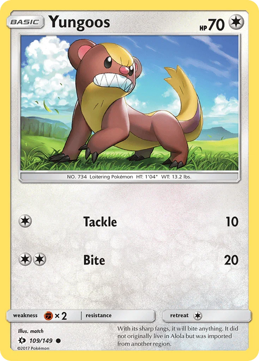 Yungoos (109/149) [Sun & Moon: Base Set] - for just $0.10! 