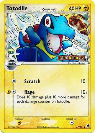 Totodile (67/101) (Delta Species) (Stamped) [EX: Dragon Frontiers] - for just $19.20! 