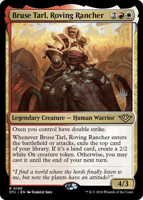 Bruse Tarl, Roving Rancher (PPOTJ-198) - Outlaws of Thunder Junction Promos - for just $0.06! 