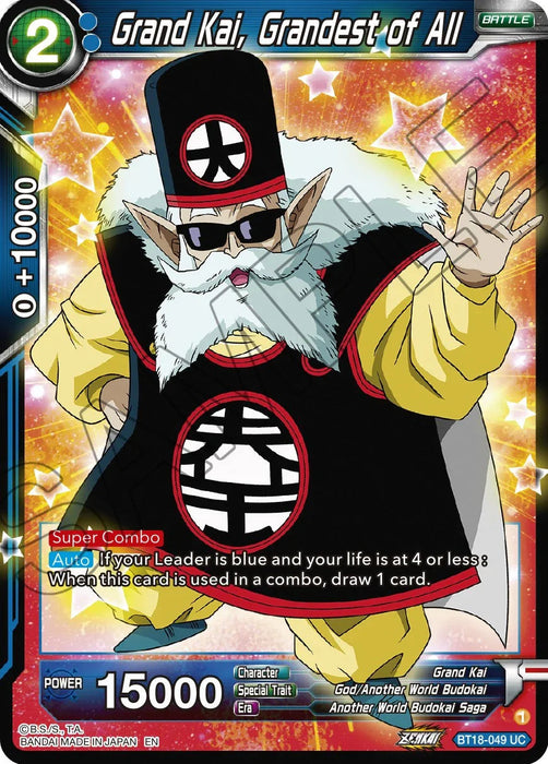 Grand Kai, Grandest of All (BT18-049) [Dawn of the Z-Legends] - for just $0.10! 
