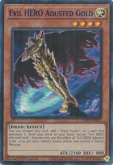 Evil HERO Adusted Gold (Blue) [LDS3-EN025] Ultra Rare - for just $0.25! 