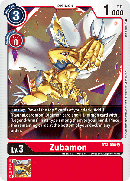 Zubamon [BT3-008] [Release Special Booster Ver.1.5] - Just $0.09! Shop now at Retro Gaming of Denver