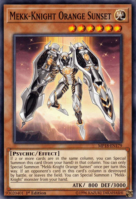 Mekk-Knight Orange Sunset [MP18-EN179] Common - for just $0.15! 