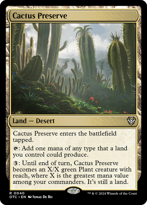 Cactus Preserve (OTC-040) - Outlaws of Thunder Junction Commander - for just $1.49! 