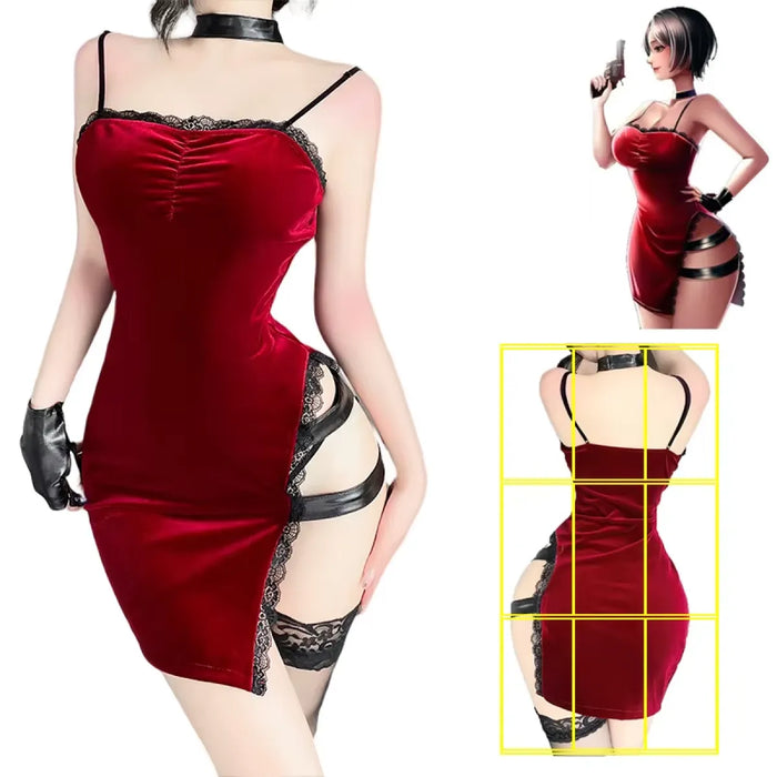 Ada Wong Resident Evil Cosplay Red Dress – Lace Cheongsam - for just $44.95! 