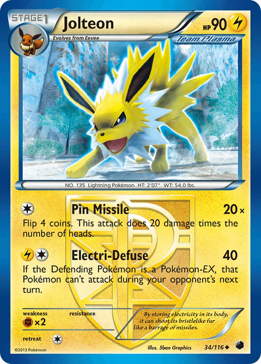 Jolteon (34/116) [Black & White: Plasma Freeze] - for just $1.80! 