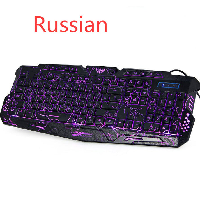 J10 tricolor backlight wired gaming keyboard set colorful luminous gaming - for just $11.80! 