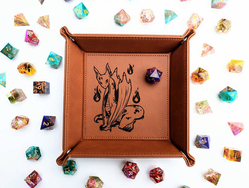 Wyrmling Wondering - Vegan Leather Dice Rolling Tray - for just $19.99! 