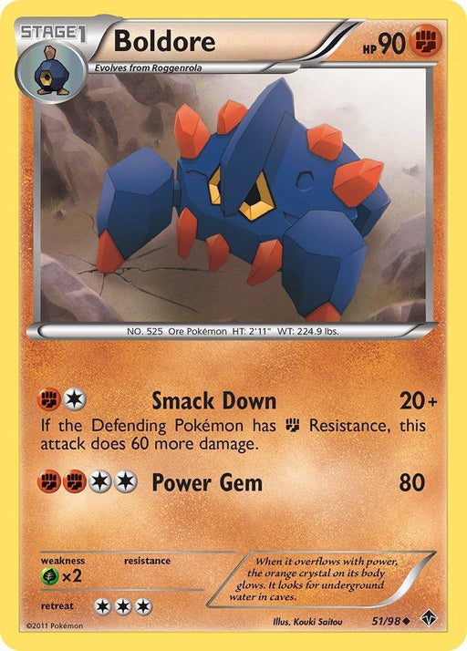 Boldore (51/98) (Cracked Ice Holo) (Blister Exclusive) [Black & White: Emerging Powers] - for just $1.45! 