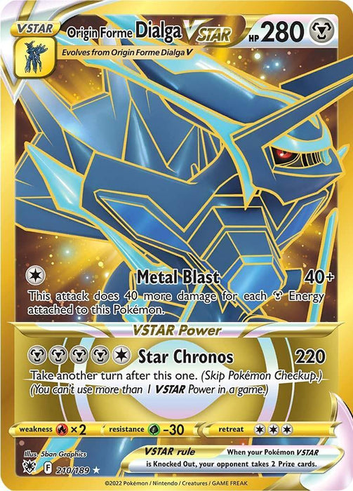 Origin Forme Dialga VSTAR (210/189) [Sword & Shield: Astral Radiance] - for just $5.25! 