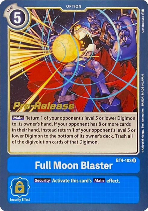 Full Moon Blaster [BT4-103] [Great Legend Pre-Release Promos] - Just $0.09! Shop now at Retro Gaming of Denver