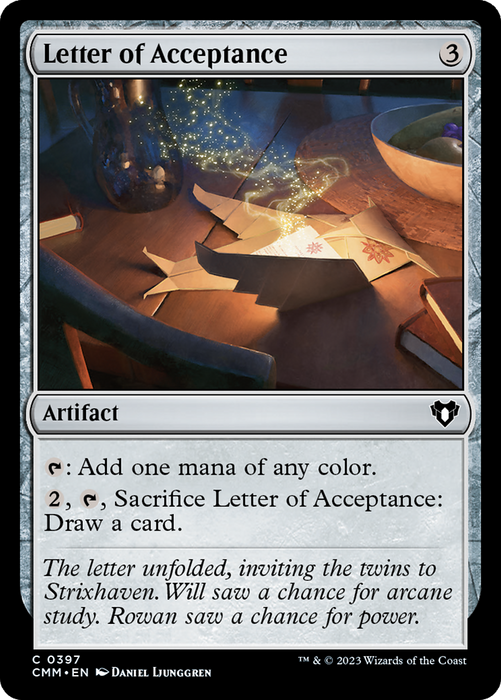 Letter of Acceptance (CMM-397) - Commander Masters - for just $0.05! 