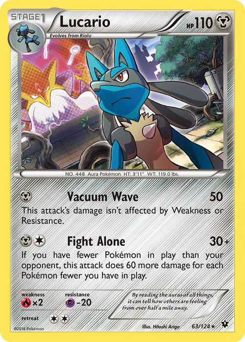 Lucario (63/124) (Cosmos Holo) [XY: Fates Collide] - Just $0.10! Shop now at Retro Gaming of Denver