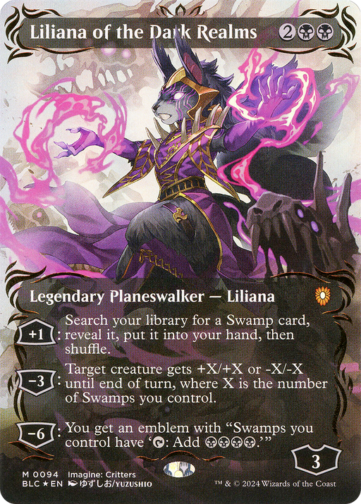 Liliana of the Dark Realms (BLC-094) - Bloomburrow Commander (Borderless) Foil - for just $89.17! 