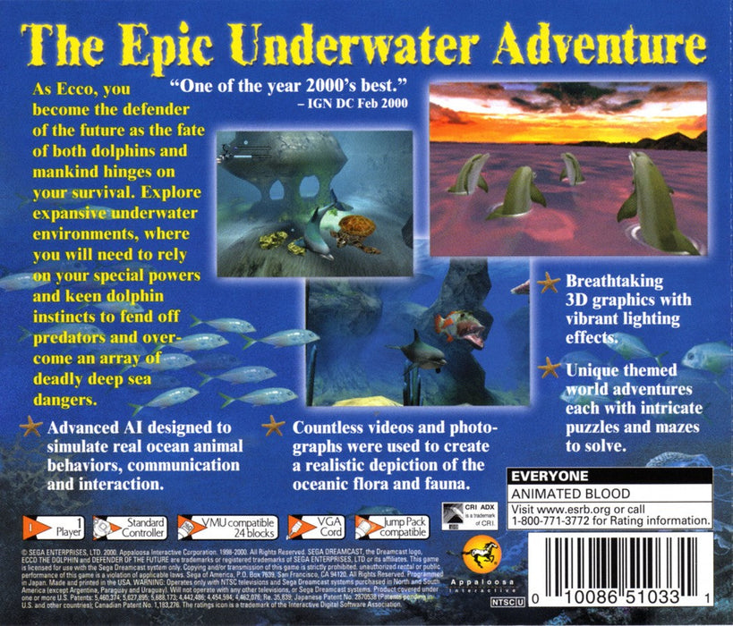 Ecco the Dolphin Defender of the Future – Sega Dreamcast (DC) - for just $0! 