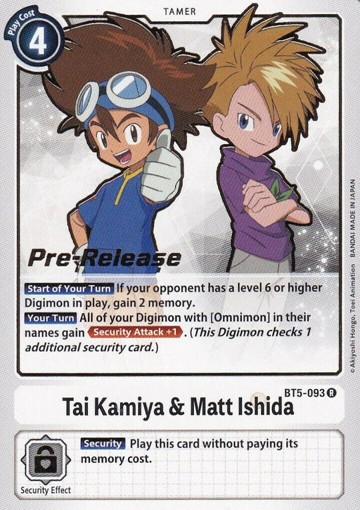 Tai Kamiya & Matt Ishida [BT5-093] [Battle of Omni Pre-Release Promos] - Just $0.25! Shop now at Retro Gaming of Denver