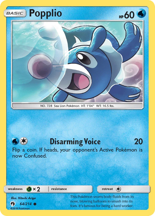 Popplio (64/214) [Sun & Moon: Lost Thunder] - for just $0.10! 