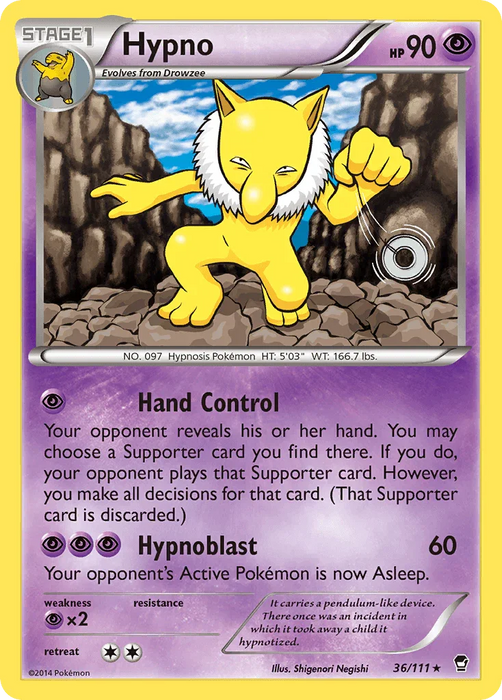 Hypno (36/111) [XY: Furious Fists] - for just $0.20! 