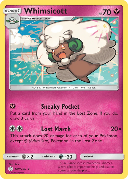 Whimsicott (148/236) [Sun & Moon: Cosmic Eclipse] - for just $0.20! 