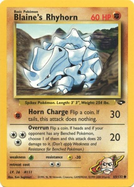 Blaine's Rhyhorn (65/132) [Gym Challenge Unlimited] - for just $0.45! 